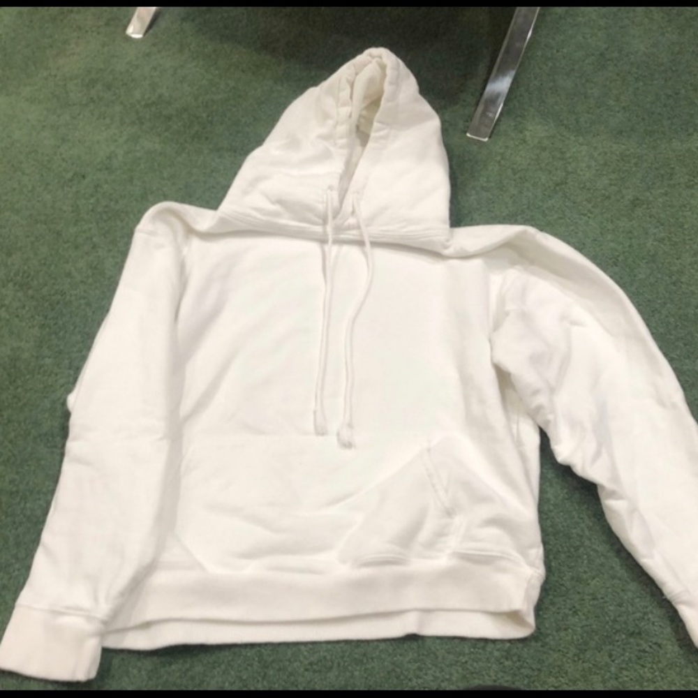 Plain white hoodie